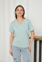 Short Sleeve V-Neck Women's T-Shirt - 2