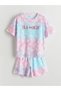 Lcw Kids Pink Crew Neck Girls' Pajamas Set with Shorts
