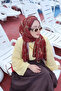 شال Ebrar Stone Hyper Chain Pattern - أحمر