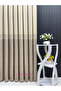 Paris Cream Gold Detailed Panel Background Curtain 1X3 Frequently Pleated, Suitable for the Entire Room, Does Not Wrinkle