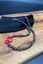 Night and Kora – Hematite & Coral Natural Stone Steel Necklace - 4