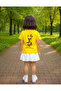 Girls' Crew Neck Front and Back Butterfly Printed T-Shirt - 2