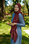 شال Ebrar Stone Hyper Chain Pattern - أحمر - 5