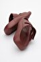 Women's Velcro Slippers Claret Red - 4