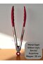 Black Metal Frying Tongs / Serving Tongs with Silicone Tips