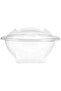 Clear Hinged Flower Bowls – 16 oz | 10 Pieces | Disposable Plastic Takeout Containers w