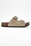 Women's Cross Velcro Sandals Beige - 2