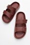 Women's Velcro Slippers Claret Red - 5