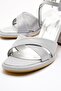 Women's High Heel Shoes Silver Satin - 3