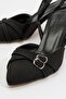 Women's Open Back Heeled Sandals Black Zra - 3