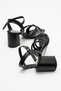 Women's Thick Heeled Sandals Black Skin - 4