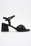 Women's Heeled Shoes BLACK SATIN - 2