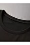 Double White Ribbon Printed Cotton Combed Black T-Shirt - 3