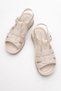 Women's Velcro Sandals Beige - 5