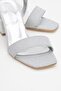 Single Strap Women's Heeled Sandals Silver Glitter - 3