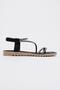 Woman's cross-stone sandal black - 2
