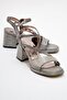 Women's Silvery Heeled Shoes PLATINITE SIM