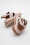 Women's Gold Buckle Sandals Beige - 4