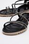 Woman's cross-stone sandal black - 3