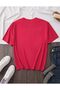 Be Smile Printed Floral Cotton Jersey Red T-Shirt - 2