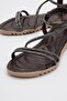 Woman's cross-stone sandal platinum - 3