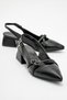Women's Cross-Strapped Shoes Black Leather