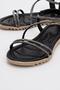Woman's cross-stone sandal black - 3