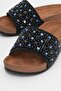 Women's Beaded Flat Slippers Black - 3