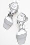 Single Strap Women's Heeled Sandals Silver Glitter - 5