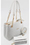Women's New Season White Bag and Wallet Set - 3