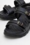 Women's Double Buckle Sandals Black - 3