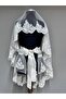 Fiore Modern Henna Veil Set with Elegant Lace Embroidery Off White - 2