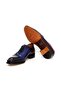 Dark Blue Color Lace-Up Genuine Leather Men's Shoes - 3