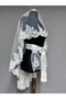Fiore Modern Henna Veil Set with Elegant Lace Embroidery Off White - 5