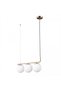 Chandelier with White Globe E27 Socket x 3