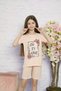 Girl's Cotton Pajama Set T-Shirt-Shorts - 2