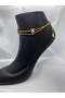 Minimal Modern Design Double Chain Zircon Stone Square Motif Gold Gold Color Steel Anklet - 2