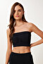 Seamless Strapless Knitted Bustier Black Lgv0005 - 2