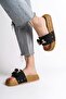 Dila thick and orthopedic sole bear satin women's slippers skt - black - 3
