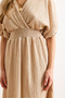 Women's Camel Waist Gipeli Double Breasted Collar Midi Dress Elb-19002100 - 6