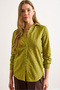 Women's Khaki Regular Fit Eyelet Embroidery Shirt GML-19001332 - 5