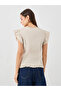 Solid Square Neck Ruffled Sleeve Buttoned Top - 4