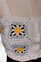- Star 7202 3650 Hand Knitted Summer White Women's Bustier / Crop Blouse - 36/38/40 - Light Blue - 4
