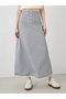Striped Lace Hem Buttoned Maxi Skirt - 2
