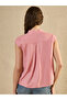 Solid Mandarin Collar Sleeveless Top - 2