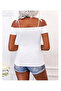 White Blouse with Crochet Sleeves - 3