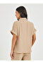 Textured Buttoned Short Sleeve Shirt - 5