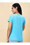 Slogan Print Round Neck Cotton T-Shirt - 3