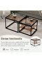 Modern Nested Coffee Table Set,brown Tempered Glass Side Table,end Table For Living Room - 5