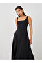Plain Sleeveless A-Line Maxi Dress with Square Neck - 3